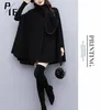 A16 autumn and winter cloak black wool in the long section loose British wind woolen coat female 201215