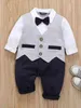 Baby Striped Bow Neck 2 In 1 Jumpsuit SHE