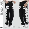 Blackair Skulls Pattern Sackgy Jeans Skeleton Emelcodery для мужчин хип -хоп High Street Cargo Black Dy815 220228314P