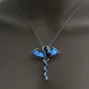 Pendant Necklaces Punk Style Necklace With Silver Color Dragon Shaped Glow In The Dark For Men Gift1