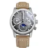 Top Mens Watches Mechanical Automatyczne na rękę na rękę Księżyc Faza Faza Księżycowa Pokrętła stali nierdzewnej Projektowanie zegarek sportowy Orologio Di Lusso RelOJ197S