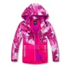 Autumn Winter Children Waterproof Fleece Jackets Kids Hiking Coat Windbreaker Softshell Toddler Girl Boy Camping Outdoor Clothes 201116