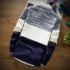 Men's Sweaters Knit Sweater Mens Thick Warm Pullover Men Fall/winter O-neck Long-sleeved Color-blocking Slim-fit