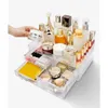 Plast PS Fashion Makeup Organizer 3 Lådor Akryl Kosmetisk Förvaring och Smycken Display Klarhet Box Verktyg L * 5 LJ200812