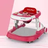 Baby Walker With Music Multi-Function Anti-Rollover Portable Folding Adjustable Height Push Walkers Toddler Walk Assistance