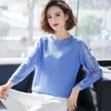 Hollow Mesh Gauze Thin Knitted Sweater Female Round Neck Loose Long Sleeve Fashion Long Sleeve Jumpers Women Summer Cool 201203
