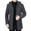 Casual Men Winter Parkha Średnia długość 2 kolorów ciepła kurtka obręczna obiadowa płaszcz z kapturem rozmiar L-4xl 201209