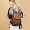 Vintage Tassels Ryggsäck Kvinnor Retro Pu Leather Rucksack Big Capacity School Bag For Teenager Girl Travel Bolsas Y201224247N