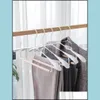 Hangers & Racks Clothing Housekee Organization Home Garden Beech Hanger Wide Shoder Nordic Simple Black White Iron Wood Non-Marking Clothes