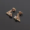 新しい贅沢なデザインのイヤリング女性ゴールドローズシルバーイヤリングダイヤモンドイヤリングスタッドステンレス鋼ジュエリー卸売価格