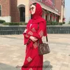 Öppna Dubai Abaya Kimono Cardigan Muslim Hijab Dress Kaftan Abayas Islamiska kläder för kvinnor Caftan Marocain Qatar Robe Musulman278m