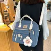 Petite toile coréenne Mini style sac à dos pour femmes sac pour écolière fleur sac à dos femme petit cartable badge sac à dos 202211