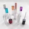 Clear Mini Gloss Tube Пустые бальзам для губ Контейнеры с черным / красным / фиолетовым / розовым крышкой для образцов помады