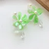 2019 Flower Crystal Weaving Braid Beaded Stud Pendientes para mujeres niñas