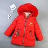 Giacca invernale per bambini Cappotto invernale per bambini Abbigliamento caldo Cappotto per bambini in cotone spesso Cappotto per ricamo gatto cartone animato Parka Disponibile LJ201017