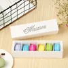 4 färger Macaron Box Cupcake Boxes Hemgjorda Macarons Chokladkartong Biscuit Muffin Case Retail Paper Packaging 20.3 * 5.3 * 5,3cm