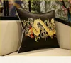 Luxe borduurwerk Etnische Chinese Dragon Back Kussen Lumbale Kussen Luxe Sofa Dining Stoel Fauteuil Taille Rugleuning Kussensloop