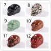 Party Decoration Healing Reiki Halloween 1 Inch Crystal Quarze Skull Sculpture Hand Carved Gemstone Staty Staty Collectible4009231