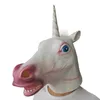 Unicorno cavallo maschera in lattice Halloween Creepy Party Deluxe Novità Costume Party Cosplay Prop Gomma Creepy Testa maschera a pieno facciale Y200103