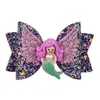 3 pollici ragazza bambino capelli arco clip unicorno paillettes sirena barrettes hairbow tornante capelli di natale testa accessori 12 colori JJD13570