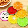 Fruit Shape jelly color Silicone Antislip Kawaii Cup Mat Mug Dish Bowl Placemat Coasters Base Kitchen Accessories Table Decoration