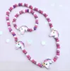 Multi styles kids Lucky Jewelry Sets Necklace Bracelet Cartoon Animal Design Children Cute Unicorn bracelet Kids Christmas Jewelry gift