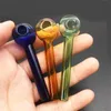 Più economico 7 cm di lunghezza Bubbler Bruciatore di olio di vetro Tubi Pyrex Colore Mano casuale che fuma Pipa ad acqua di accessori per fumatori
