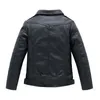 Baby Boys Faux Leather Jacket Kids Girls And Coats Spring Kids Faux Leather Jackets Boys Casual Black Solid Children Outerwear LJ21053793