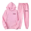 2-delig sportkleding pakken heren hoodies sweatbroek herfst winter fleece kleding loopt sets jogging trainingspak met capuchon hooded trui y1221