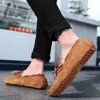 Skórzane męskie buty na zewnątrz Oddychające Miękkie Jazdy Buty Męskie Handmade Chaussure Homme Moda Płaskie Mokasyny Męskie Buty