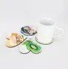 DIY Sublimation Blank Coaster Wooden Cork Cup Pads MDF Reklam Gåva Promotion Love Round Flower Shaped Cup Mats CCA12636