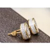 12Mm Iced Out Bling Cz Round Earring Gold Silver Color Plated Stud Earrings Screw Back Fashion Hip Hop Jewelry Pl9Tk179C