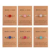 Bracelet en pierre de r￩sine Druzy fait ￠ la main Faire une carte de souhaits Bracelets tress￩s Bracelets avec perle de riz pour les femmes Girls Summer Beach Lkqvn