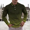 Erkek Polos Sonbahar Erkek Ince Kazak Fermuar Tasarım Tops Turn-down Yaka Gömlek Erkekler Degrade Nokta Baskılı Rahat Uzun Kollu Gömlek