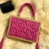 Bolsas de compras Moda Caja de madera Diseñador de paja Diseñador de mimbre Tejido Bolsos de mujer Cadenas de lujo Rattan Hombro Crossbody Summer Beach Bag 220301