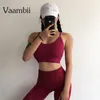 Womens 2 Piece Outfit Yoga Sport Workout Набор плюс Размер одежды для женщин Спортивный бюстгальтер и бесшовные тренажерный зал Леггинсы наборы Activewear1