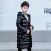 3-14 년 겨울 코트 2020 소녀 소년 겨울 블랙 / 레드 긴 재킷 Windproof Snowsuit 재킷 야외 후드 아이들 두꺼운 LJ201017