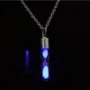 Fashion Necklace Hourglass Drifting Bottle Pendant Luminous Necklace Quicksand Wishing Bottle Valentines Day Gifts Party Favor EE3704