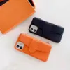 Designer -Telefonhüllen für iPhone 13 Pro Max 12 11 xs xr x 8 7 plus Fashion Metall -Buchstaben Rückseite Abdeckung Lanyard Kartenhalter Taschenmobil Handy mit Box