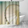 Cortinas de ducha, gran oferta, cortina de rueda de la fortuna romántica personalizada con ganchos, tela de poliéster impermeable para baño 1