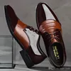 Hot sale-The New PU Leather Fashion Men Business Dress Pointy Black Shoes Oxford Breathable Formal Wedding Shoes