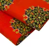 new 6Yards/Lot African Farbic Red Background Ankara Polyester Sewing Fabric African Fabric for Women Party Dress