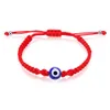 Handgefertigtes geflochtenes rotes Fadenschnur-Armband, Gliederkette für Damen und Herren, türkisches böses blaues Auge, Glücksseil, verstellbar, Freundschaftsschmuck, Geschenke