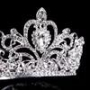 Full Circle Crystal Rhinestone Tiara Crowns Haarband Hoofddeksel Zilver Kleur Diadem Haar Sieraden Bruiloft Bruids Accessoires SL J0121