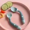 Baby Products Силиконовая ложка вилкой набор посуды дополнительные продукты питания малыши учится съесть обучение гибкие мягкие вилка детская посуда 20211228 H1