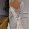 2022 perle di lusso sirena abito da sposa perline con scollo a V raso manica lunga abiti da sposa eleganti abiti da sposa abiti de mariée