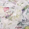 Vit 100% Silk Scarf Cape Fashion Floral Design Lång halsdukar Kvinnor Utralong Beach Sjal Vinter halsdukar 180 * 110cm