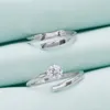 Clusterringe 925 Sterling Silber Paar Ring für Männer und Frauen Ein Paar Accessoires Großhandel Diamant Schwanz Finger Index Ring1