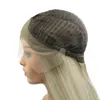 Dalga Sarışın Dantel Ön Peruk Sentetik Saç Kısa Bob Saç Kesimi Isıya Dayanıklı Kusursuz Pastel Peruk Lady Drag Kraliçe için