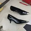 2022 Wiosna Nowa Moda Damskie Szpilki Dress Buty Skórzane Stiletto Point Toe Classic Wygodne sandały Kapcie Rozmiar 35-42 Heel Wysokość: 6 cm 9 cm